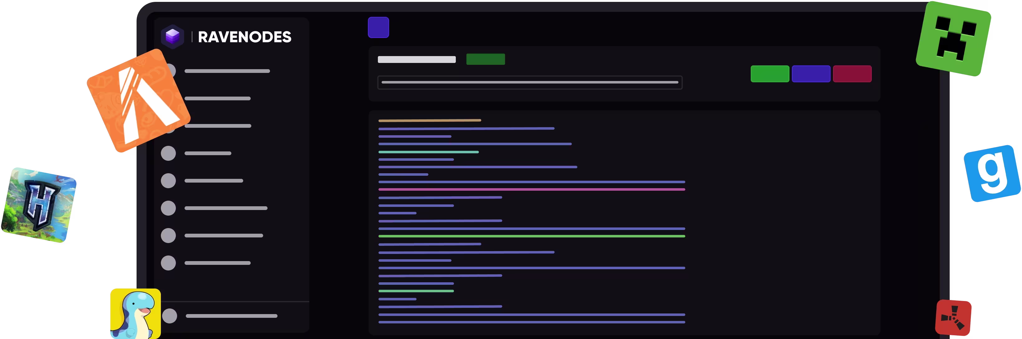 RaveNodes game server control panel